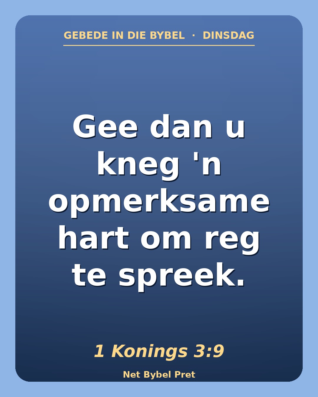 Dinsdag — Gebede in die Bybel
