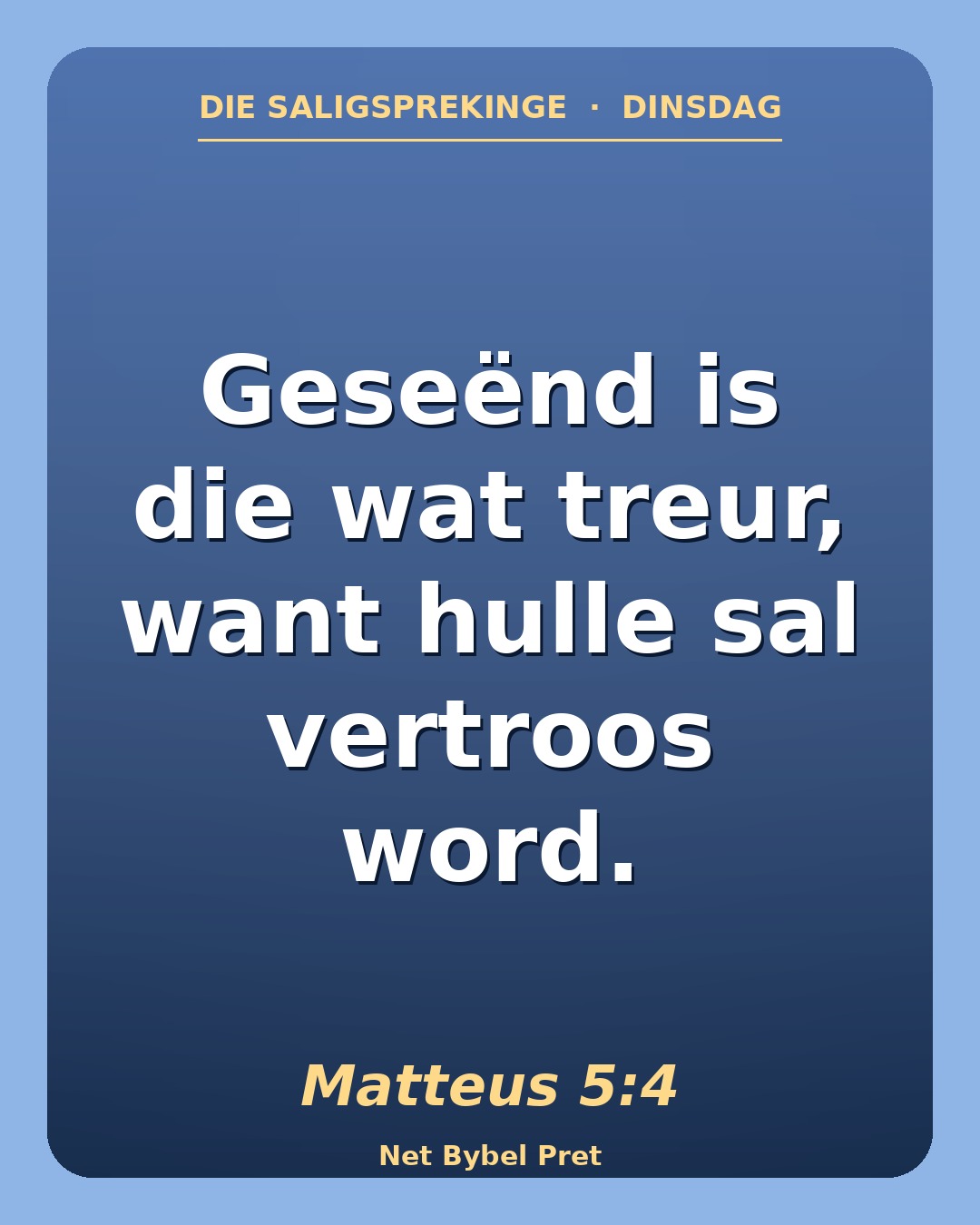 Dinsdag — Die Saligsprekinge